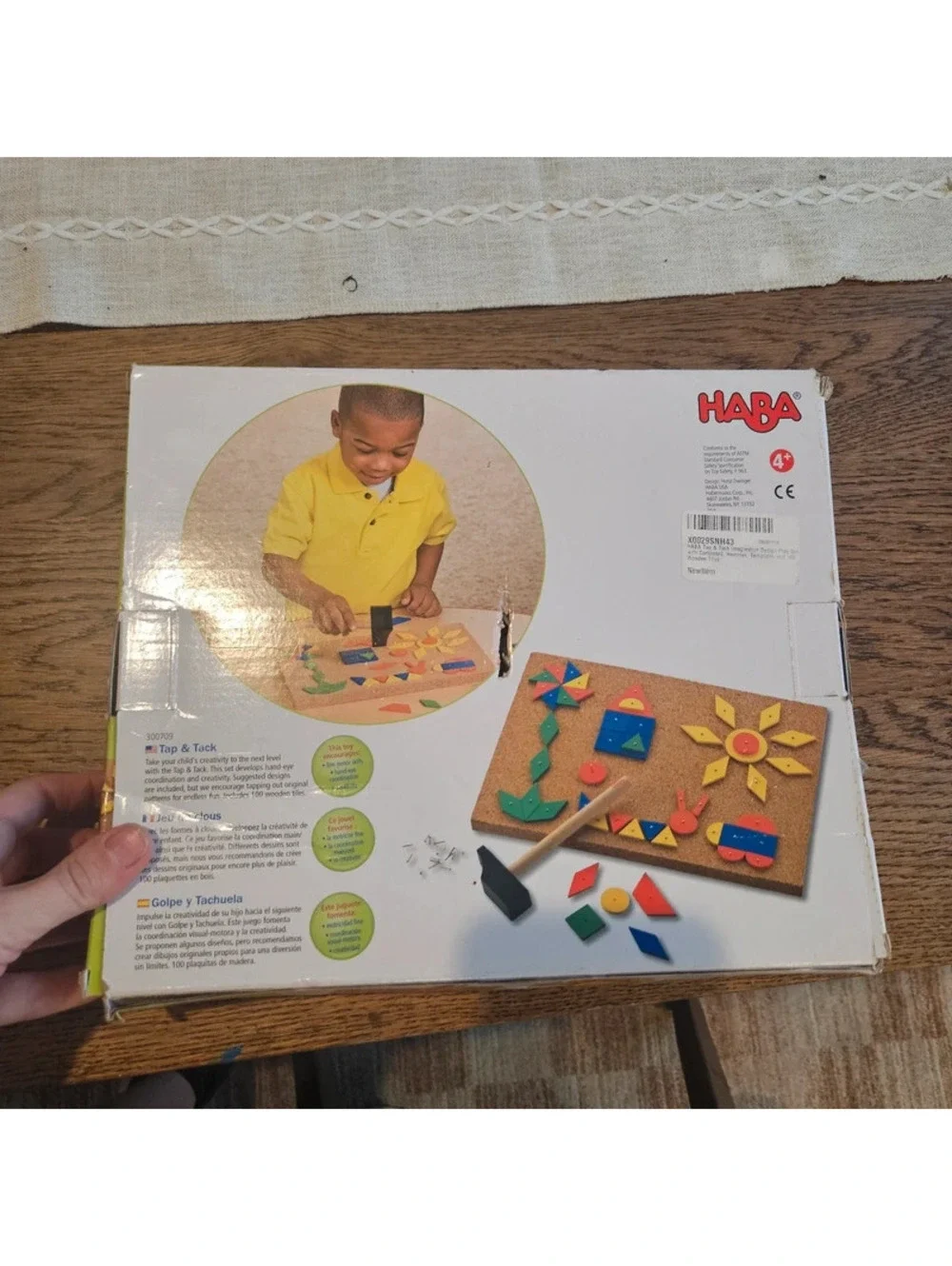 HABA Tap & Tack Wooden Mosaic Hammer & Tack Activity Set 100 Tiles Age 4+